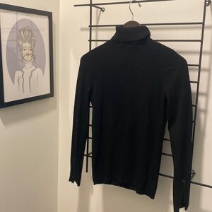 Whbm black ribbed turtle neck